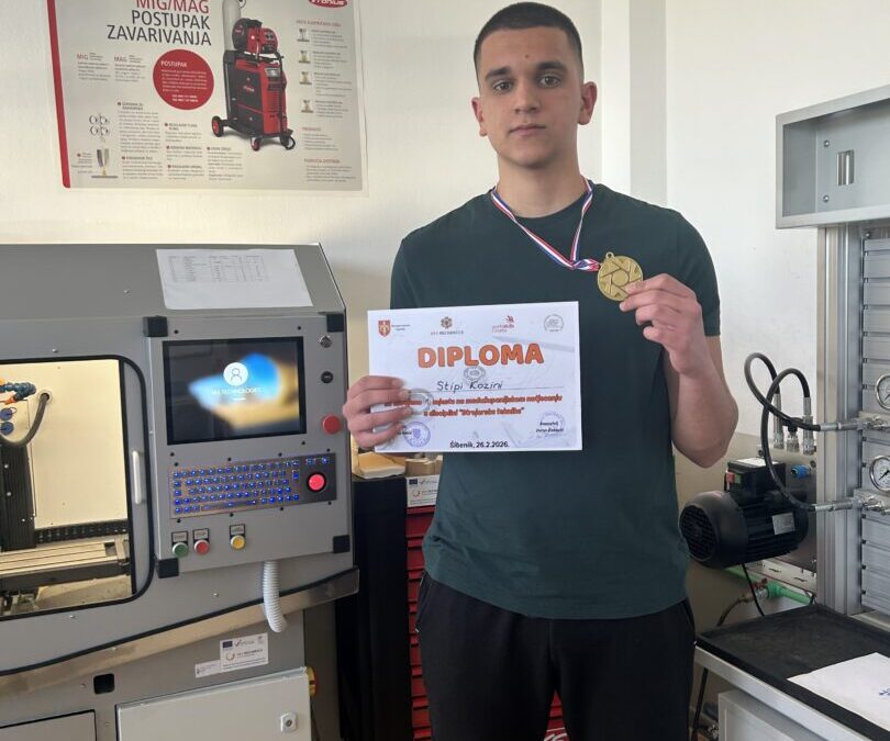 Stipe Kozina iz Srednje škole Metković osvojio prvo mjesto na međužupanijskom natjecanju WorldSkills Croatia 2026.
